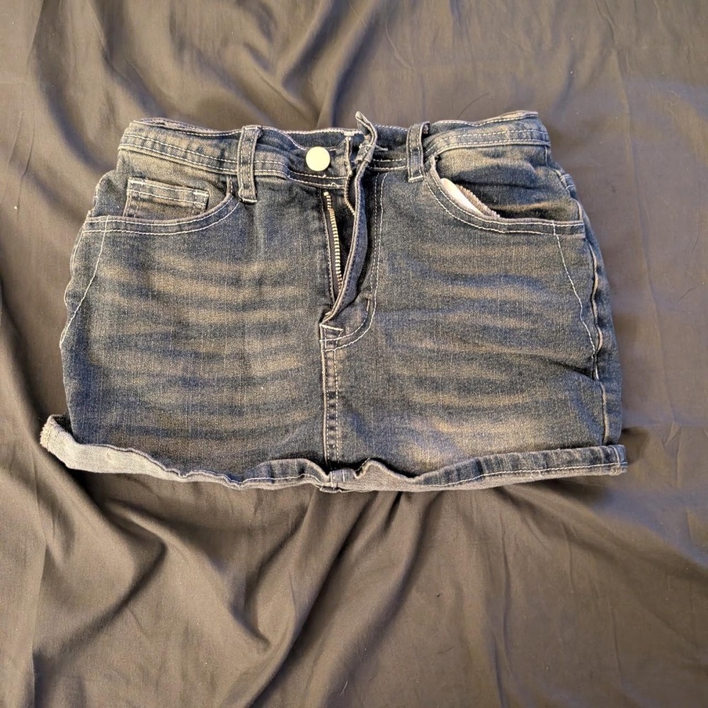 Miss Me Dark Denim Mini Skirt